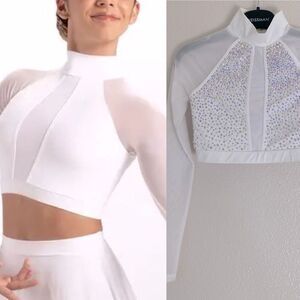 Weissman solo custom dance costume 2 piece Illusion Mesh
14616 LC-large child